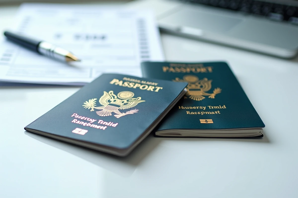 Comparaison entre un ancien passeport périmé et un nouveau passeport français sur un bureau